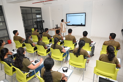 Smart classroom with interactive screen