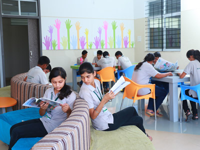 Reading area with comfortable seating